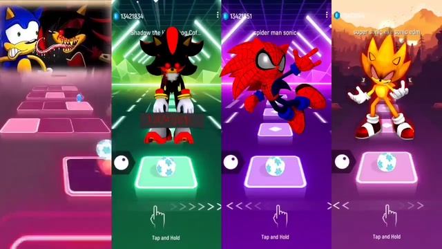 Sonic exe 🆚 Shadow Exe 🆚 Tails Exe Sonic 🆚 Hyper Sonic | Sonic Team Tiles Hop EDM Rush смотреть онлайн