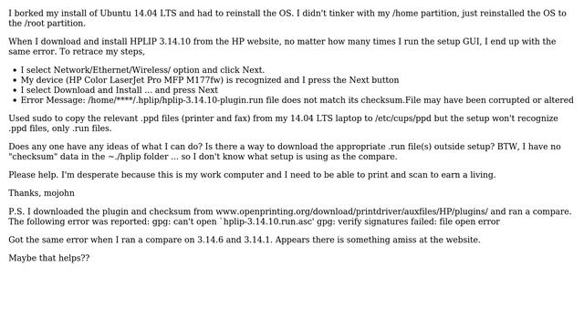 Ubuntu: Problem with HPLIP 3.14.10 install смотреть онлайн