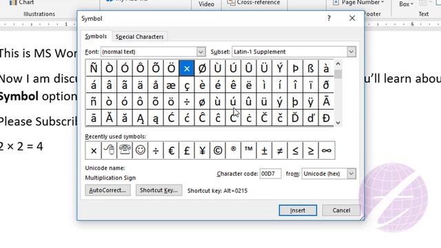 insert symbol in word 2016 | ms word symbol | Microsoft Word Tutorial Bangla смотреть онлайн