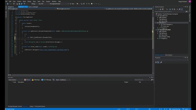 c# Парсинг сайтов с использованием WebBrowser смотреть онлайн