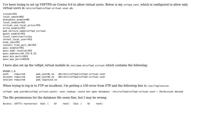 Unix & Linux: vsftpd: pam_userdb permission denied (2 Solutions!!) смотреть онлайн