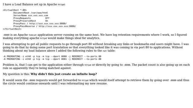 Unix & Linux: IPTables Port Redirection Should Have Broken Apache But Didn't смотреть онлайн