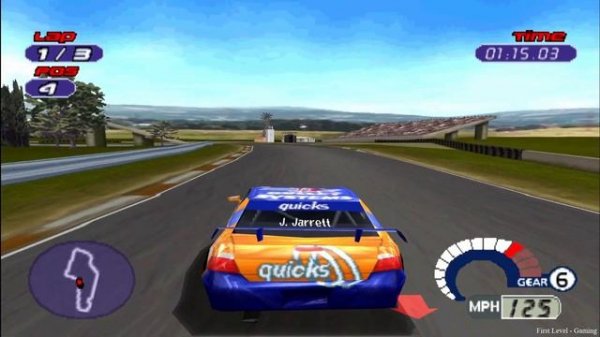 Jarrett & Labonte: Stock Car Racing - HD PS1 Gameplay - DuckStation