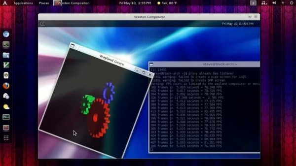 wayland and weston on archlinux