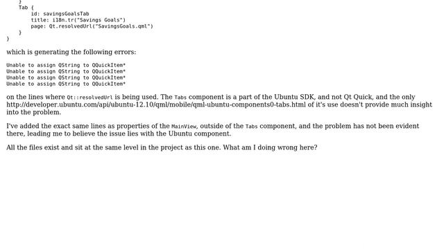 Ubuntu: Unable to assign QString to QQuickItem\* with Qt.resolvedUrl смотреть онлайн