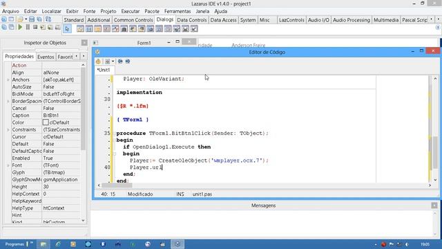 Como Tocar mp3 e outros formatos de audio em Lazarus delphi Pascal Object смотреть онлайн