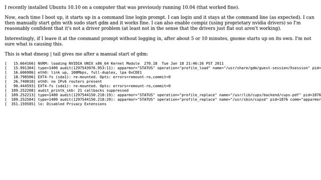Ubuntu: 10.10 boots to command line login prompt (2 Solutions!!) смотреть онлайн