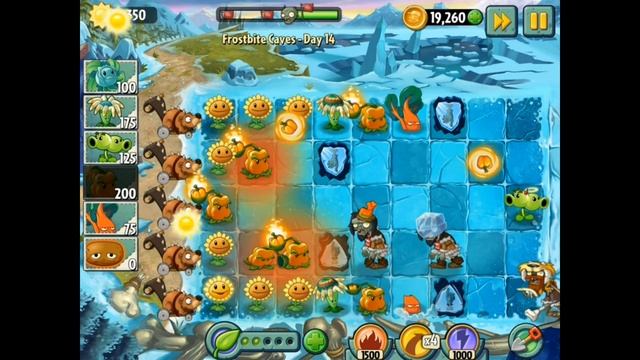 Plants vs. Zombies 2 - Day 14, Melt them fast! (Frostbite Caves Part 1). смотреть онлайн