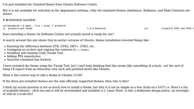 Ubuntu: What's the proper way to install a new theme on 15.04? смотреть онлайн