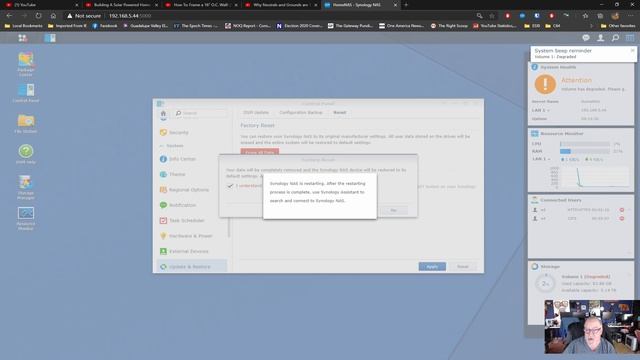 Synology DS-420+ Increasing HDD space and a Factory Reset смотреть онлайн