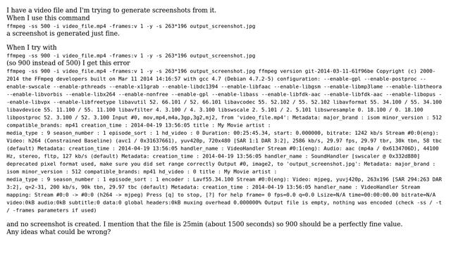 ffmpeg fails to generate screenshots смотреть онлайн