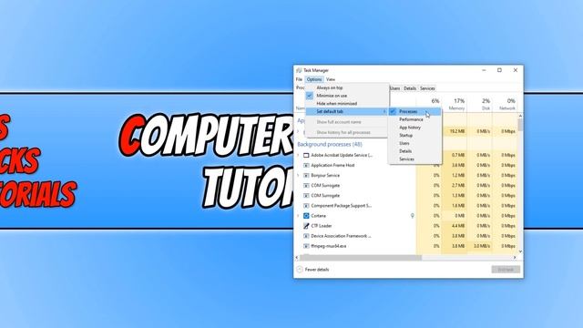 Set Default Tab In Task Manager In Windows 10 смотреть онлайн