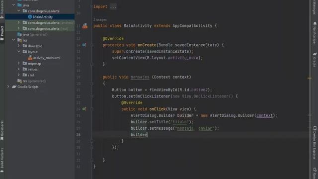 Crear mensajes de Alertas usando Android Studio (Alert Message Android Studio with JAVA) ✋ смотреть онлайн