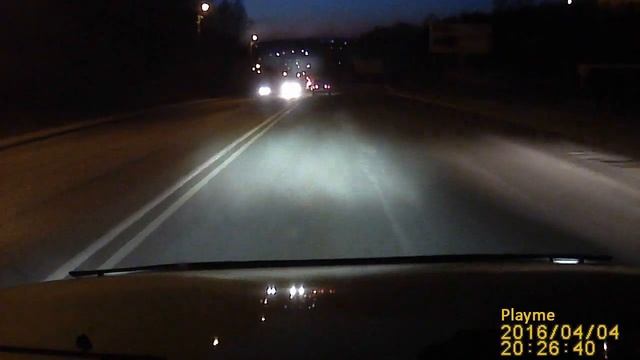 Playme P200 комбо видеорегистратор ночь в городе, ролик 1