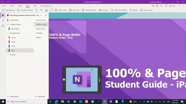 Class Notebook for Students - 100% and Page Width on Windows 10 смотреть онлайн
