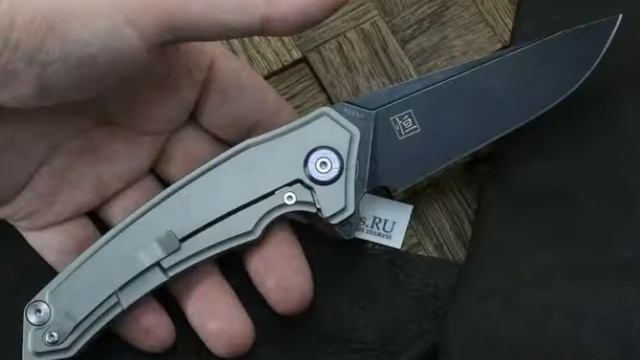 Складной нож Maxace Aiorosu Heng (Пескоструенный титан,Black Blade, сталь 14c28n) AH03 смотреть онлайн