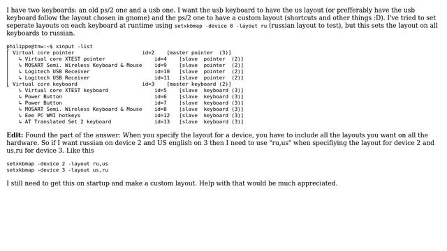 Unix & Linux: Separate keyboard for shortcuts on linux (two keyboards,two layouts) смотреть онлайн