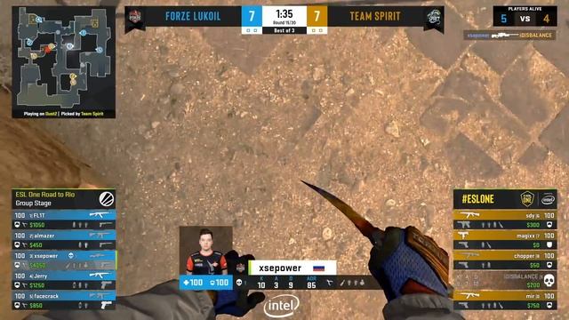CS:GO - forZe vs. Team Spirit [Dust2] Map 1 - ESL One: Road to Rio - Group A - CIS смотреть онлайн