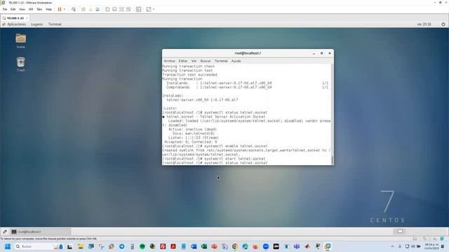 telnet sobre CENTOS en WMWARE WORKSTATION 13 смотреть онлайн