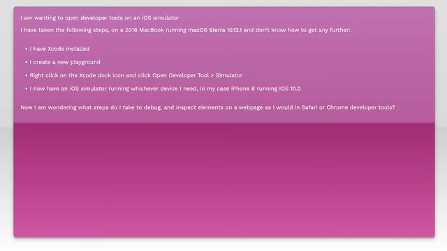 How do I open developer tools on iOS Simulator? смотреть онлайн