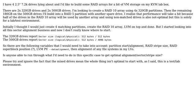 Linux software RAID 10 on mixed drives - alignment смотреть онлайн