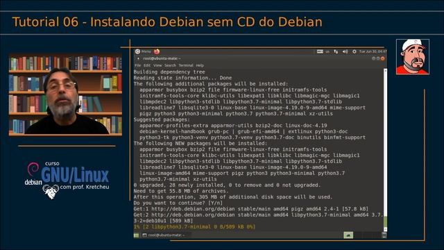 🟢 Curso GNU Linux - Tutorial 06 - Instalando o Debian sem CD do Debian смотреть онлайн