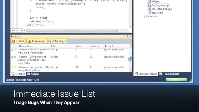Goanna Static Analysis in Visual Studio 2010 смотреть онлайн