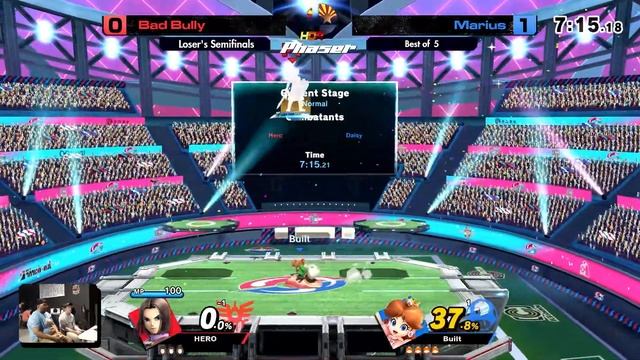Phaser 8: bad bully (Hero, DK) vs marius (Pkmn Trainer, Daisy, Falcon) HDR Singles Loser's Finals смотреть онлайн