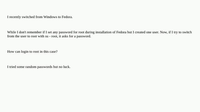 Root user in Fedora 38 смотреть онлайн