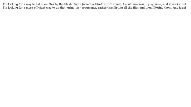 Better use of lsof in Linux? смотреть онлайн