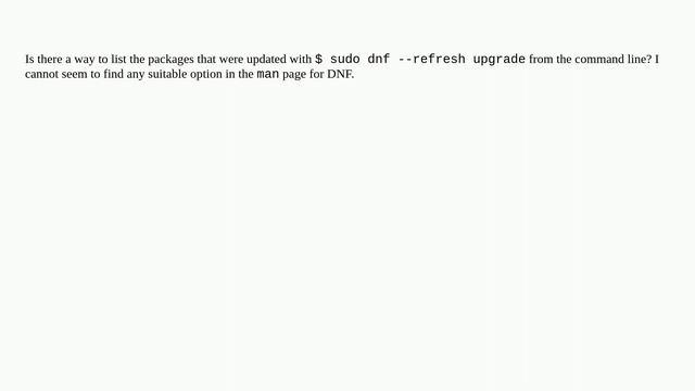 How can I check the last set of packages updated with DNF? смотреть онлайн