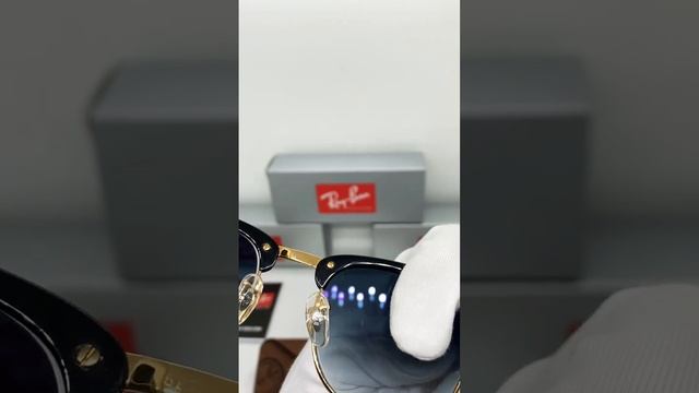 Солнцезащитные очки Ray Ban Clubmaster RB 3016 901/32 (золотая оправа/линзы светло серый градиент) смотреть онлайн