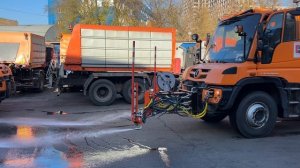 Поливомоечная установка КДМ с рейкой и высоконапорным насосом 50 Бар. Поливомоечная установка КДМ с