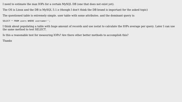 Databases: How can I measure the number of IOPs for a certain query? смотреть онлайн