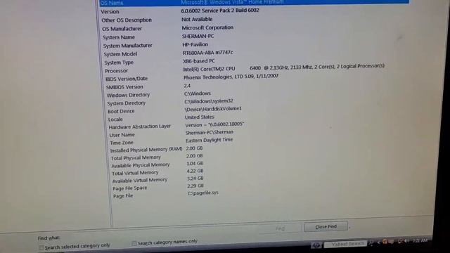 2007 HP Pavilion m7747c running Windows Vista Home Premium SP2 x86 смотреть онлайн