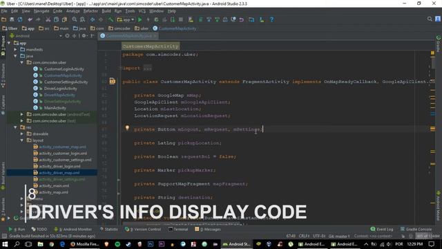 Make an Android App Like UBER - Part 20 - Save & Display Driver Information смотреть онлайн