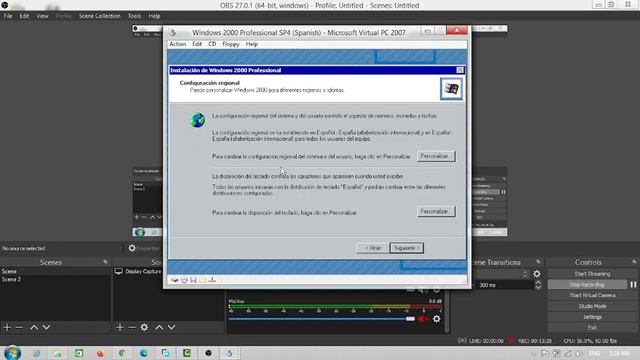 Installing Spanish Windows 2000 Professional SP4 because why not. смотреть онлайн