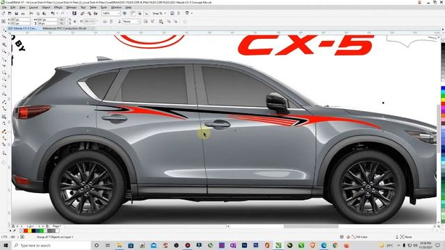 How to create design MAZDA STICKER DECALS STRIPE FREE DESIGN #gothubit смотреть онлайн