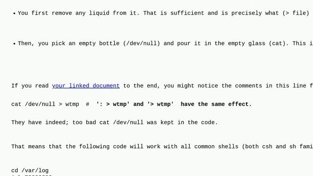 Why would you cat /dev/null /var/log/messages? смотреть онлайн