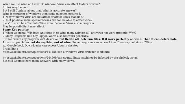 Ubuntu: Can windows virus affect Linux machine through wine? смотреть онлайн