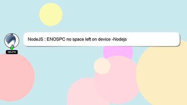 NodeJS : ENOSPC no space left on device -Nodejs смотреть онлайн