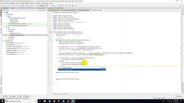 Android Studio Tutorial - Simple 'My Contacts' App Part 1