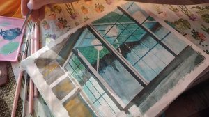 Ведьмина служба доставки Painting 'Studio Ghibli' Scene With Jelly Gouache / Kiki's Delivery Servic