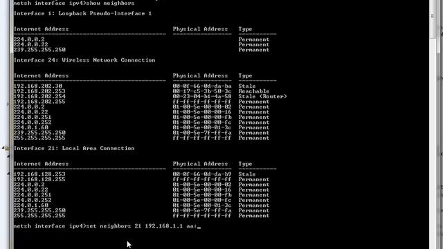 Add static ARP entry using netsh on Win7 64. For mGuard prior to FW 7.20 смотреть онлайн