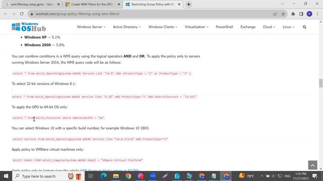 How to create GPO by WMI filtering смотреть онлайн