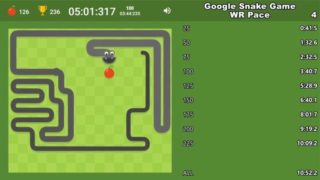 Beating Google Snake in under 10 minutes | Google Snake Speedrun Classic All apples смотреть онлайн