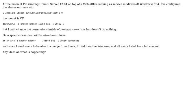 Ubuntu: VirtualBox Share permissions смотреть онлайн
