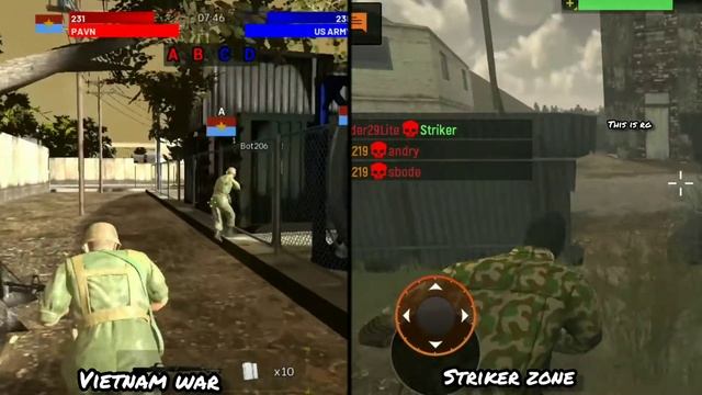 Red Storm:Vietnam War Vs Striker Zone Mobile | Tps war shooter game android ! смотреть онлайн