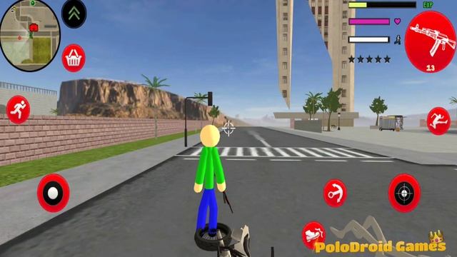 Baldi Gang Stickman Rope Hero Gangstar Crime #19 - Juego Stickman Superhero - Android Gameplay