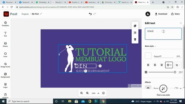 Cara membuat Thumbnail youtube Mudah menggunakan Adobe spark смотреть онлайн